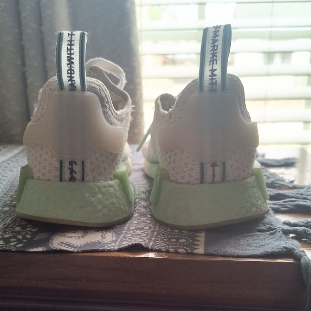 Men's Adidas White and Light Green Sneakers